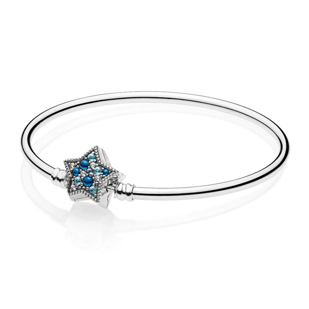 Мода, зимний браслет с застежкой в виде звезды, браслет, классический синий циркон, камень, застежка на застежке, для женщин, сделай сам, роскошные ювелирные изделия