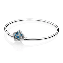 Мода, зимний браслет с застежкой в виде звезды, браслет, классический синий циркон, камень, застежка на застежке, для женщин, сделай сам, роскошные ювелирные изделия