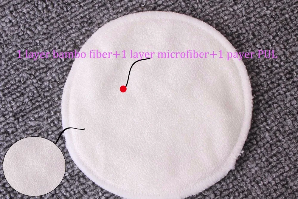HappyFlute New Comming Super Absorbency Bamboo Nursing Pads Mum Use with Laundry Bag Waterproof Washable Feeding Pad 4