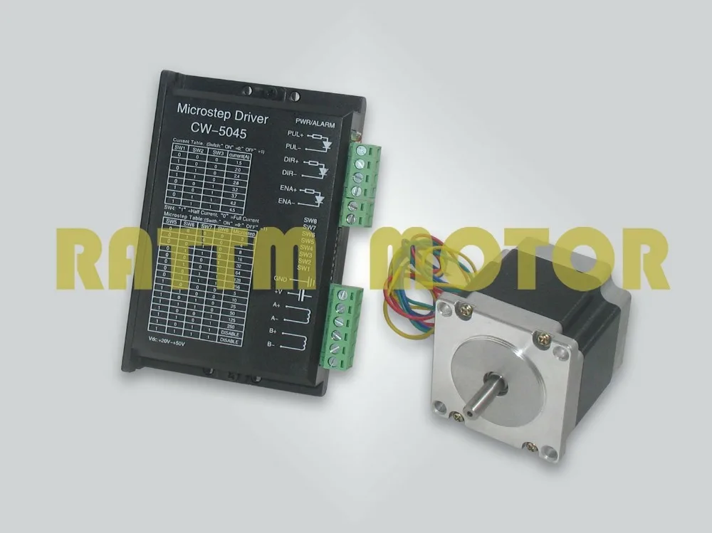 NEMA23 stepper motor 165 oz-in/2.5A & driver with ...