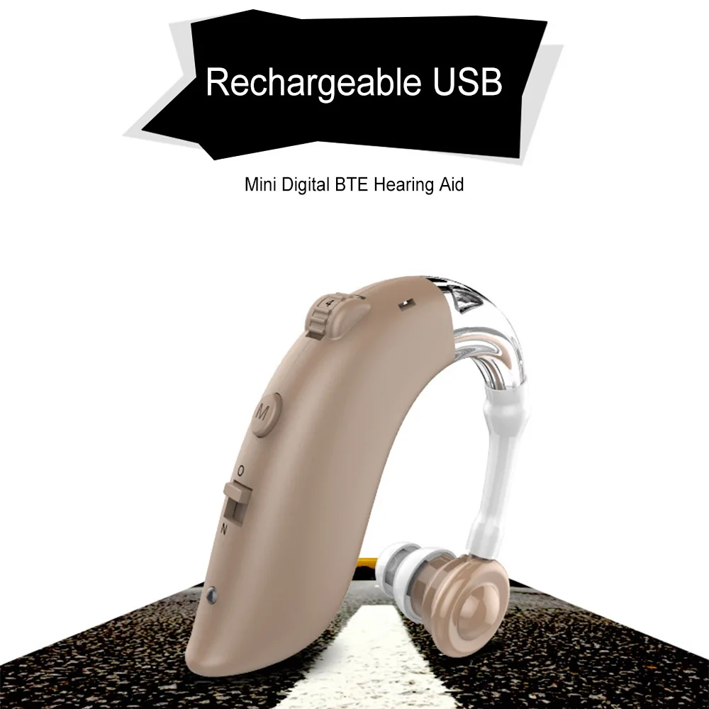 

Rechargeable USB Mini Digital BTE Hearing Aid Sound Amplifier for Mild to Severe Hearing Loss Hearing Aids For the Elderly