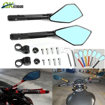 

universal Motorcycle 6 /8MM 10MM Screw moto CNC Aluminum Rearview Side Mirror For Kawasaki Z800 Z1000 Yamaha YZF R6 R1 R125 MT07