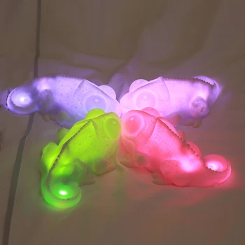 

Vinyl Bedside Color Changing LED Night Light Desk Bedroom Home Decor Atmosphere Lamp 3D Chameleon USB Rechargeable Gift Cute