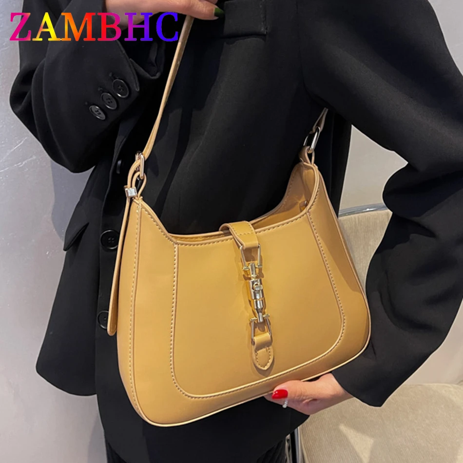 Bolsos de marca de lujo para bandolera hombro de cuero, de a la moda, para invierno|Bolsos de hombro| -