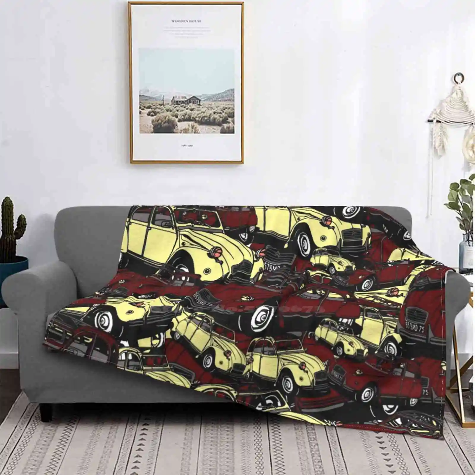 2Cv Classico Vendita Calda Stampa Alta Qualità Calda Coperta Di Flanella 2Cv Auto D'Epoca Amante Francia Motorsport Automobile