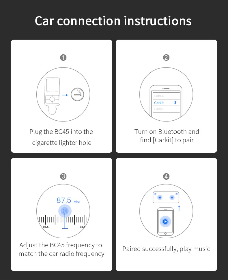 BC45 ЖК-дисплей беспроводной Bluetooth Fm модулятор передатчик аудио Mp3 плеер Handsfree автомобильный комплект авто Mp3 плеер