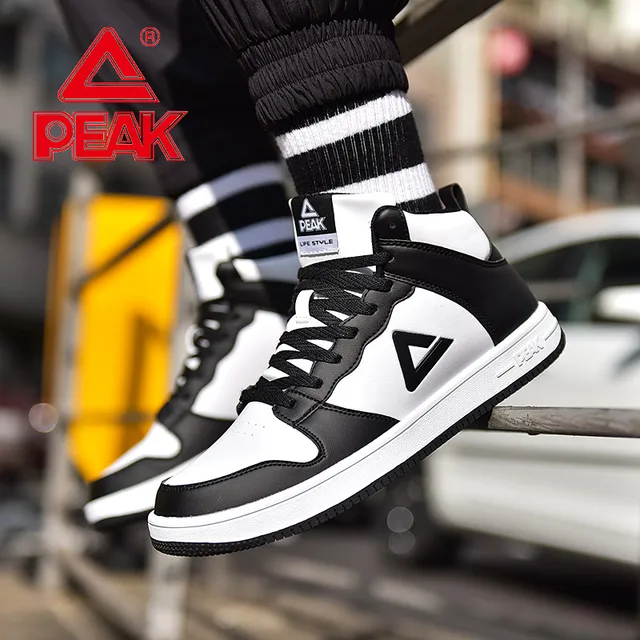 US $29.89 PEAK Men High Top Skateboarding Shoes Autumn Winter Outdoor Warm Sneakers Nonslip Wearable Light W