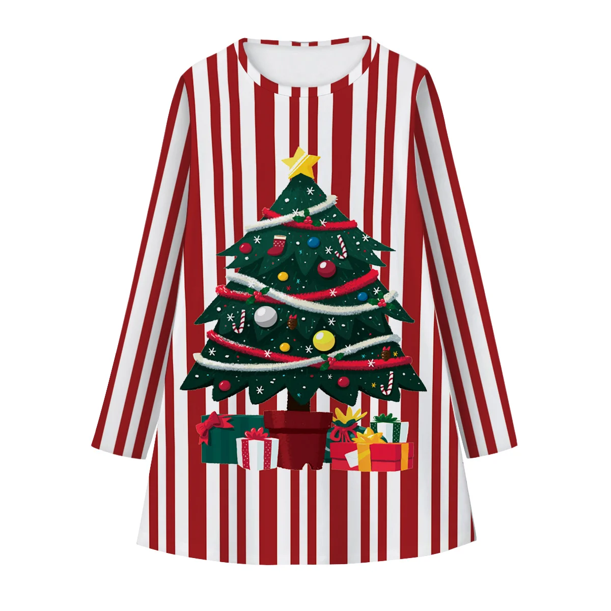 Рождественское, новогоднее Платье с принтом Санта-Клауса; осенняя одежда для девочек со снеговиком и единорогом; детские рождественские платья с длинными рукавами