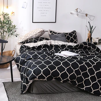 

Abstract Bedding Set Double Fashionable High End Elegant Duvet Cover Black King Queen Twin Full Single Unique Design Bed Set