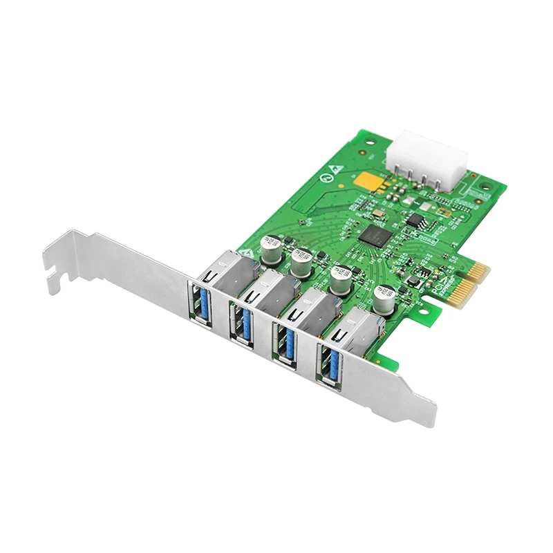 USB карта расширения PCIe X1 до 4 портов USB3.0 Type A 5 ГБ/сек. удлинитель адаптер для чипа