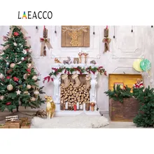 Laeacco серая Рождественская елка олень подарок камин деревянная игрушка из сосны ковер стена портрет фото фоны фотостудия