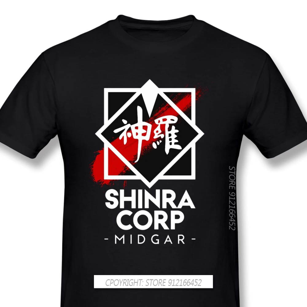 

Футболки Shinra Corp - Midgar Homme, финальная фантазия, ролевая игра, серия видеоигр, футболка из чистого хлопка, оверсайз, с коротким рукавом