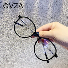 OVZA Ретро круглая рамка оконного оптического стекла Для женщин Винтаж круг оправа для очков, мужские очки с прозрачными стеклами красный S4065