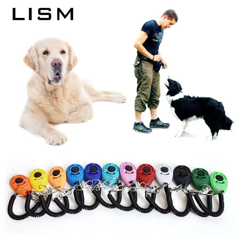 

1 Piece Pet Cat Dog Training Clicker Plastic New Dogs Click Trainer Aid Too Adjustable Wrist Strap Sound Key Chain Dog Whistle