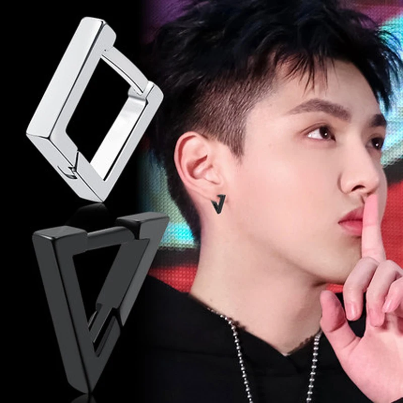 Серьги-клипсы унисекс из титановой стали стильные ювелирные украшения для