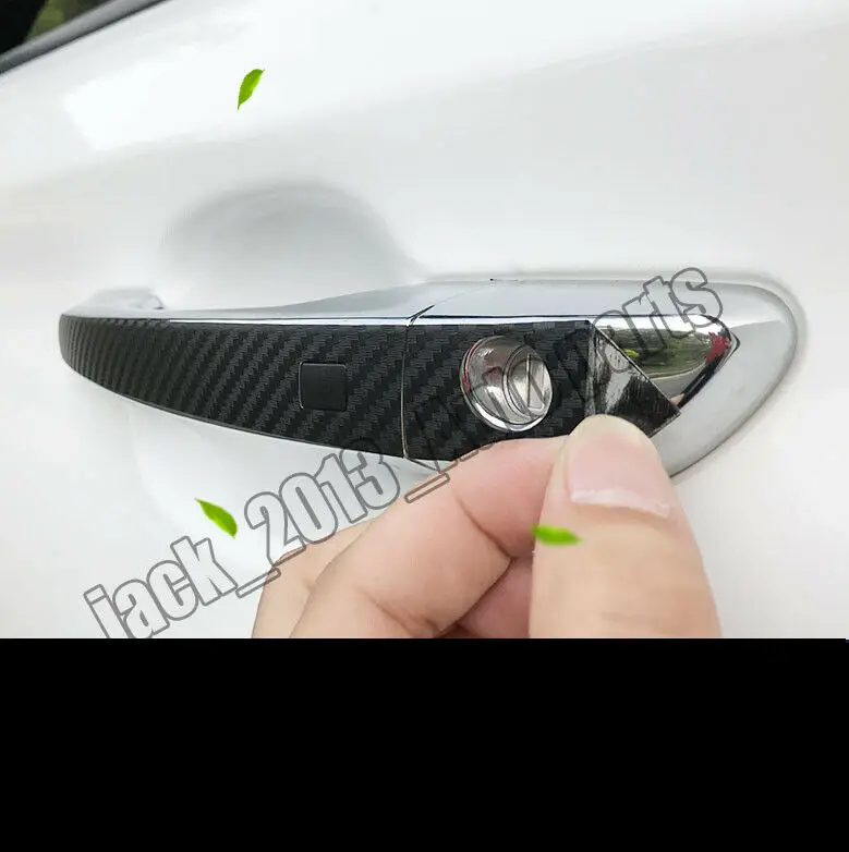 Car modification Car accessories Carbon Fiber Car Door Handle Cover Sticker 4PC Trim for Hyundai Kona encino