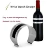 Wine Collar Thermometer Bar Beverage Tool CD Display Stainless Steel Bottle Wine Thermometer LCD Display Clip Sensor 2