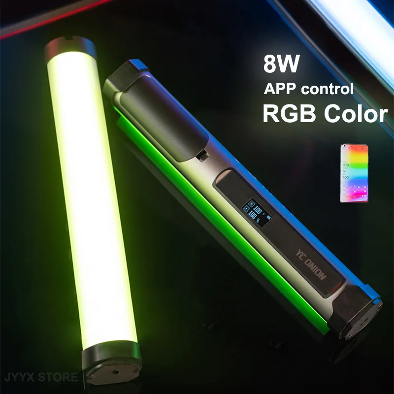 YC Onion Energy Tube 8W Handheld RGB LED Light Tube APP Control Magnetic Photography Light Stick Soft light
