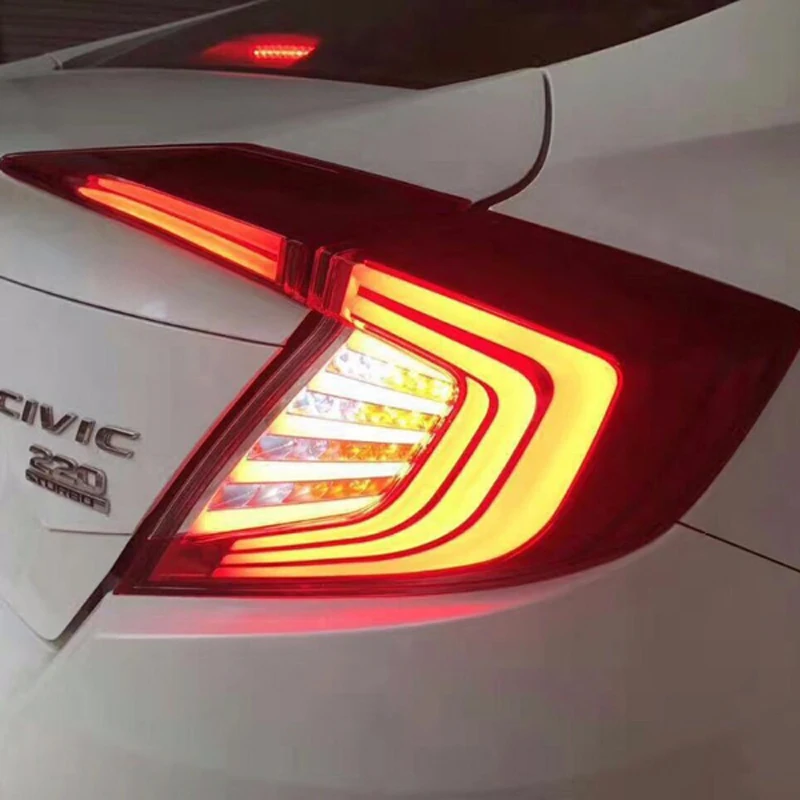 Vland 4 шт. светодиодный задний фонарь, пригодный для Honda Civic 10th красный Копченый стоп-сигнал - Цвет: Красный