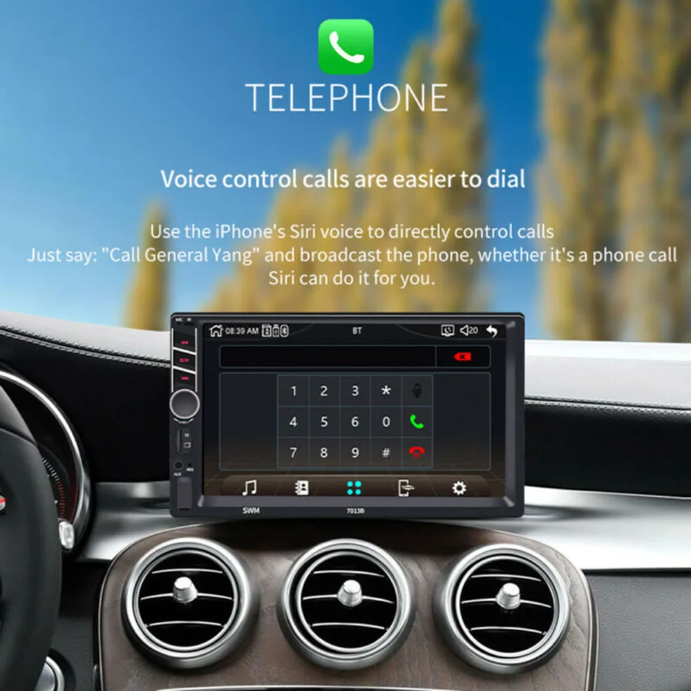 DC 12V автомобильный стерео радио для Apple CarPlay 7," двойной Din Android плеер FM MP5