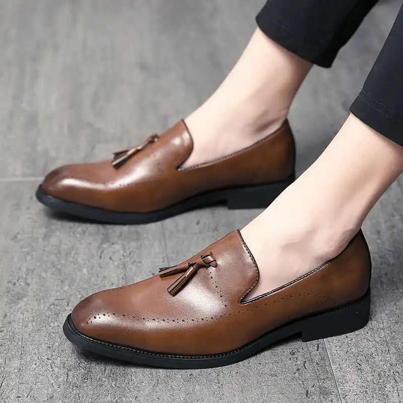 brown casual loafers