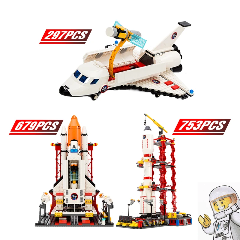 

653 PCS Building Block Bricks Legoingly Technic Spaceport Space Shuttle Launch Center Rocket Toys Children Boys Gift