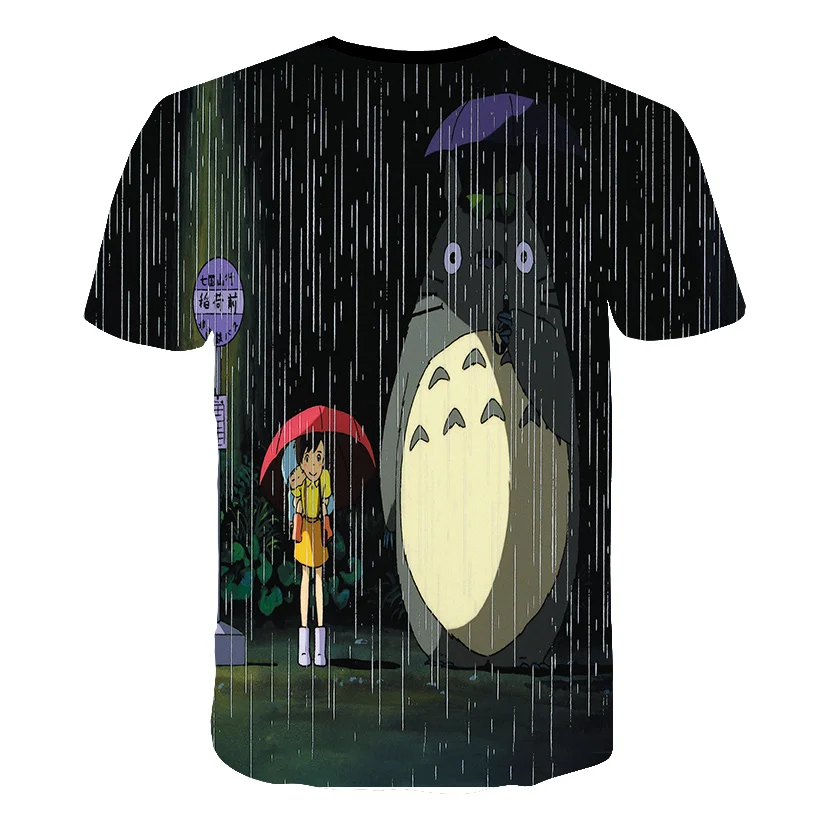 t-shirt cartoon	 Totoro T Shirt Kids Cartoon 3D Printing Harajuku Fashion Casual Boy Girl T-Shirt Summer Comfortable Short Sleeve  4-14T Tops Boys Girls