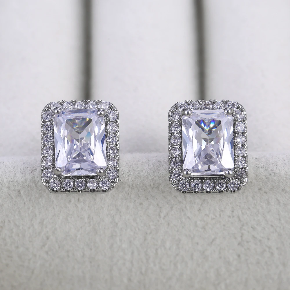 [TATIANA] 925Silver☆Crystal Square Earrings image_5808f7d8-1718-4ee4-8275-
