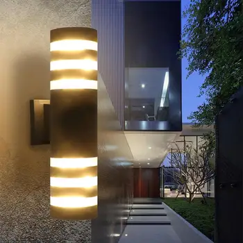 

Modern Aluminum LED Wall Light Sconce E27 Holder Base Waterproof Outdoor Indoor Garden Corridor Light Porch Light No Bulb