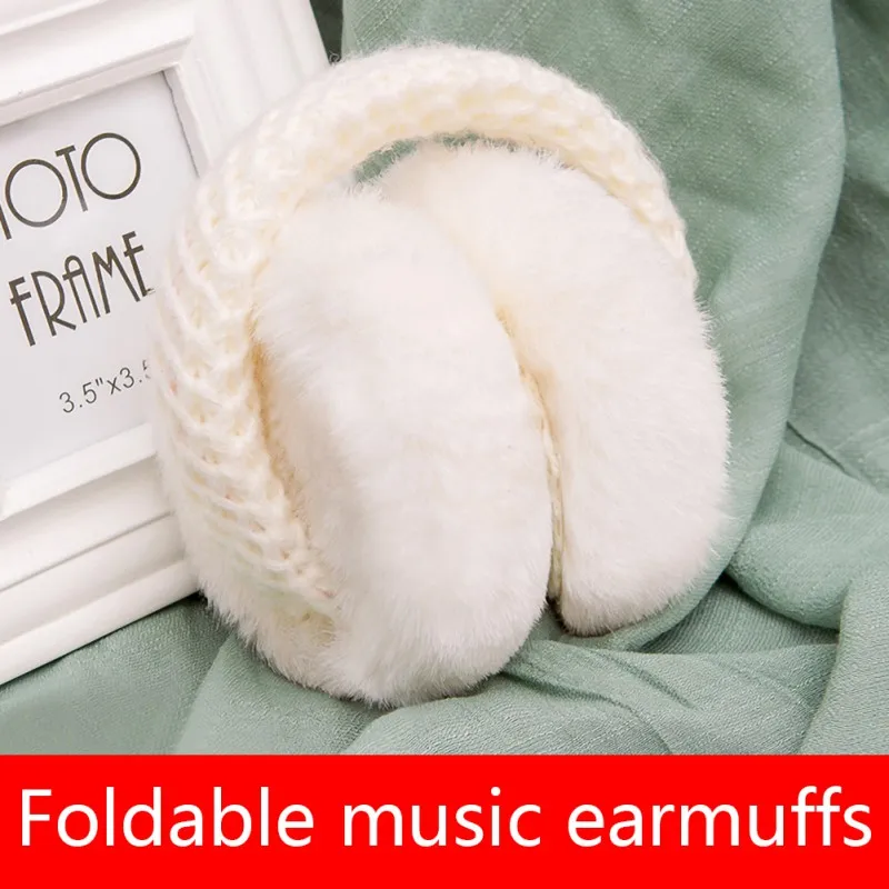 

Cute Warm Foldable Bluetooth Earmuffs Headphones Wireless Music Foldable Ear Warmers With Microphone For Kid Children Gift