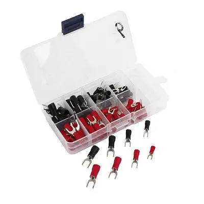 

80 Pcs 19A AWG22-16 Cable Connect Pre Insulated Fork Terminal Assortment