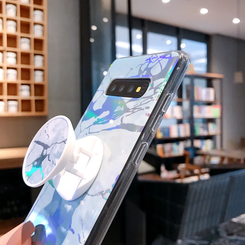 Для samsung Note 10 Pro S10E S10 S9 S8 Plus S7 EDGE Note 9 8 мраморный Мягкий силиконовый чехол из ТПУ с подставкой для телефона