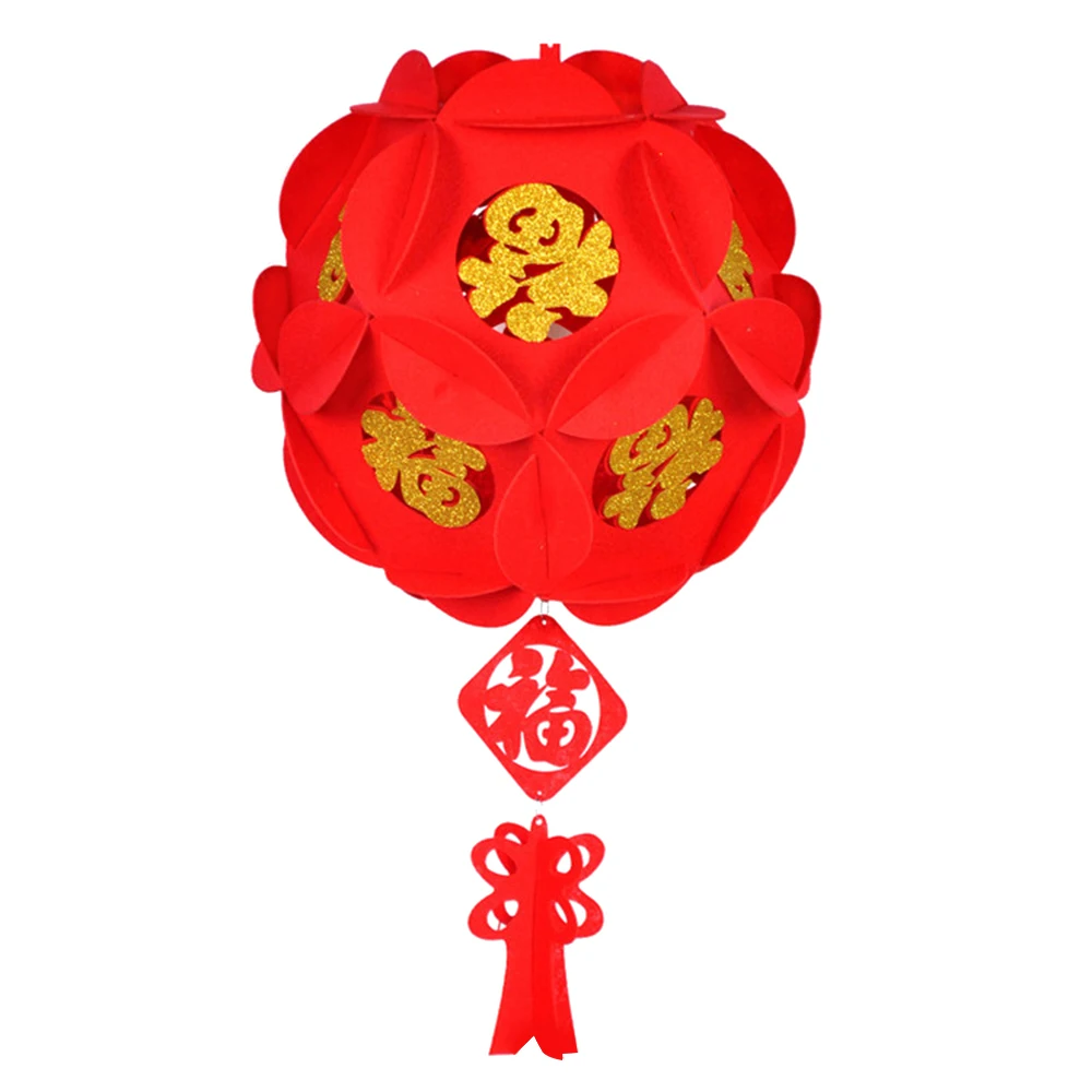 Год китайский бумажный фонарик фестиваль красный фонарь кулон украшения для дома красный фу 3D фонарь - Цвет: 25x45cm
