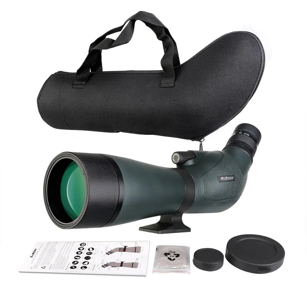 SVBONY SV19 20-60x80 zoom Spotting Scopes with Carrying Bag-BK7 High Definition Waterproof Spotter Scope for Birdwatcher