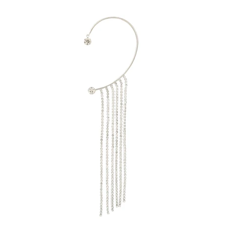 Spring and Summer New Women's Earrings Fashion Exaggerated Style Geometric Tassel Long Women's Zircon Earrings