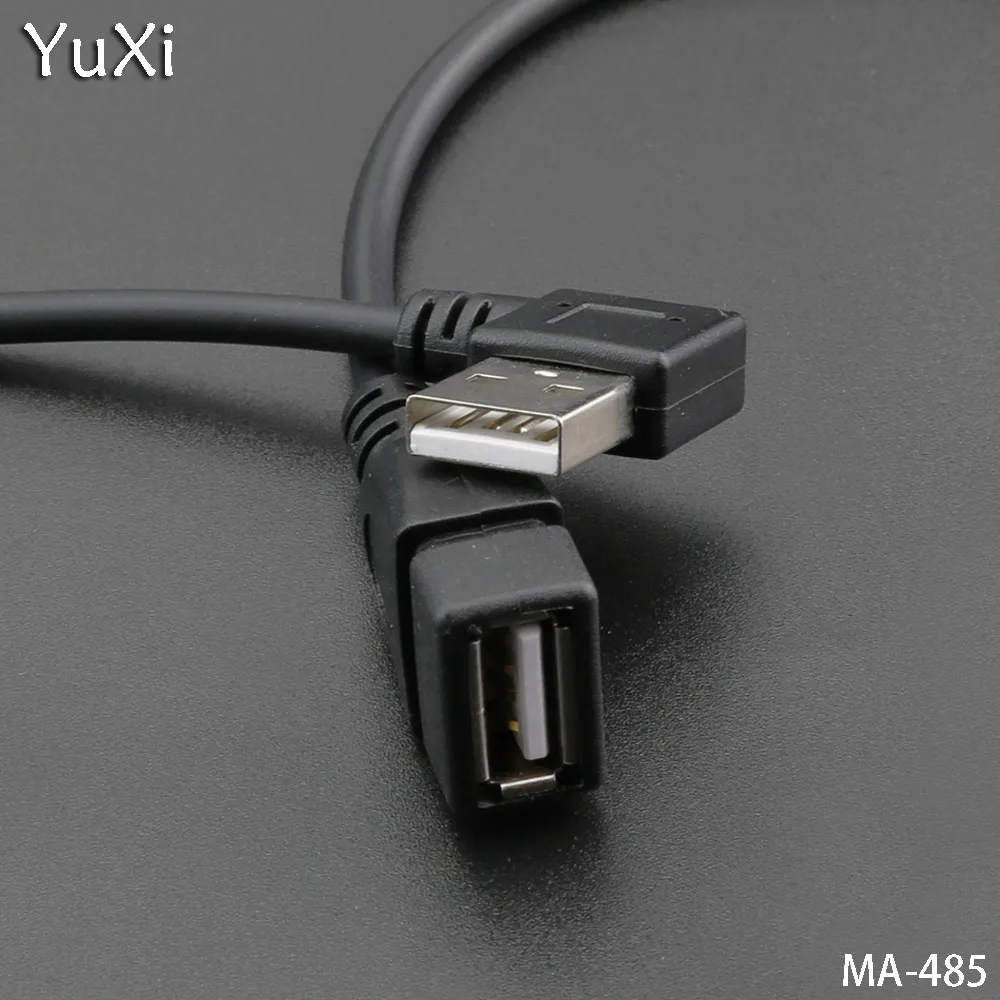 Юйси 2 шт./лот Micro USB 2,0 Тип B мужчин и женщин удлинитель вверх/влево/вправо изогнутый провод удлинитель зарядный кабель шнур