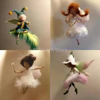 

Fashion Custom Little Fairy Wool Felt Craft DIY Non Finished Poked Set Handcraft Kit for Needle Material With Videos