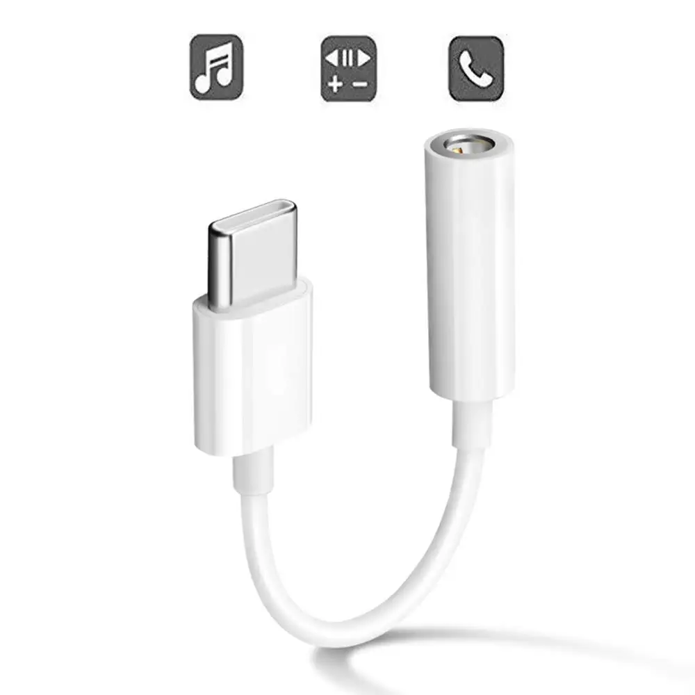 Белый Olhveitra Тип C 3,5 мм Aux аудио адаптер для наушников для samsung Xiaomi huawei Oneplus USB C 3,5 разветвитель разъем для наушников - Цвет: Белый