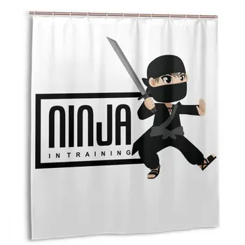 

CHARM HOME Ninja In Training Warrior Samurai Plastic Shower Curtain 66x72 In Customized Bathroom Decorative Waterproof Polyester