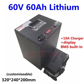 

GTK 36v 60ah lithium Li ion battery with BMS for Solar power energy e-bike motorcycle caravan RV golf cart UPS + 10A charger
