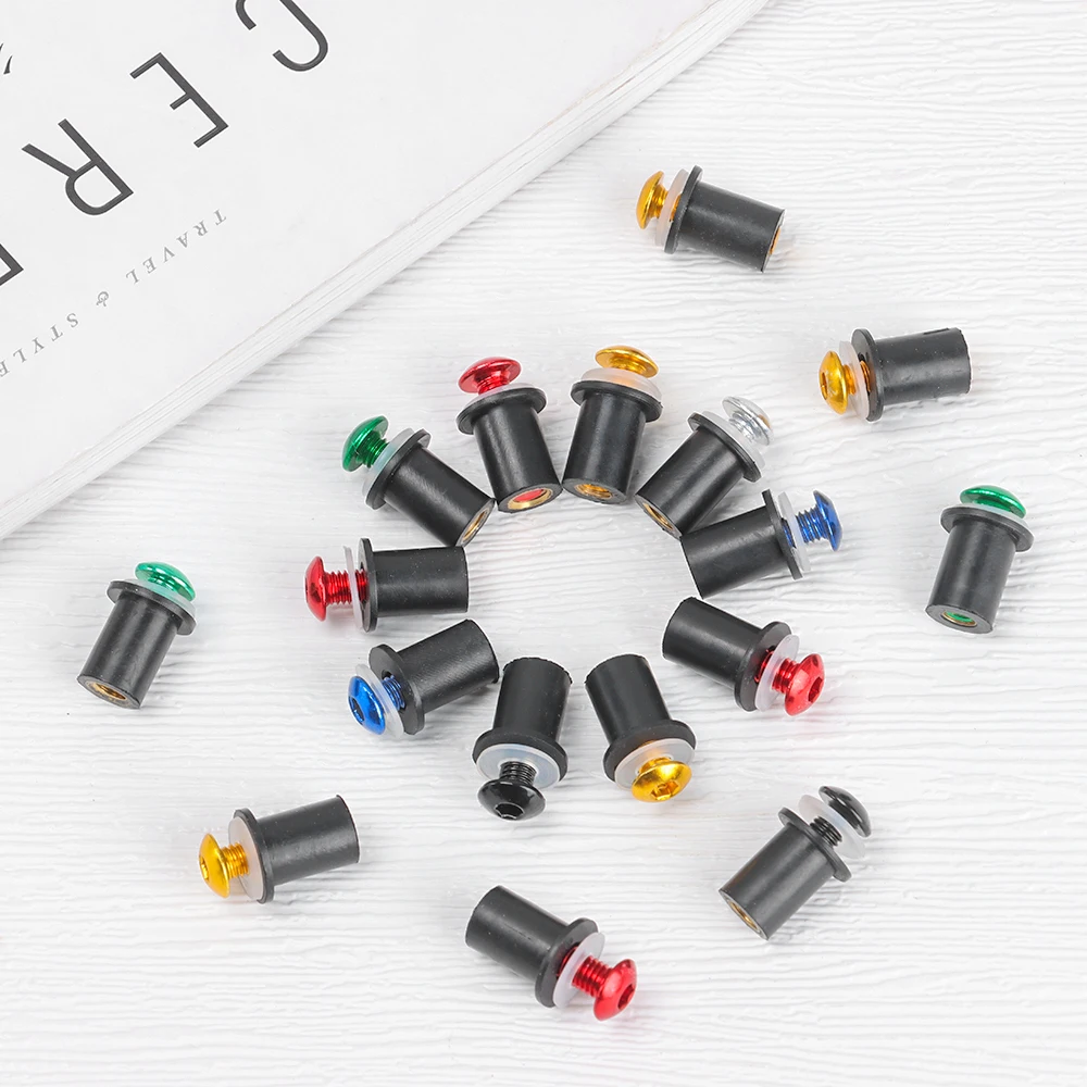 Motorcycle Accessories 10Pcs M5 x 15mm Wheel Bolts CNC Windscreen Motorcycle screws Kit Aluminum Windshield Bolts Nuts Fastener