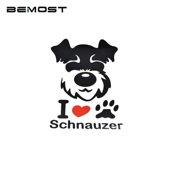 

BEMOST Car Stickers I Love Schnauzer Pet Dog Paw Car Styling Waterproof Decals Car Accessories Suitable for full body 11*15.5cm
