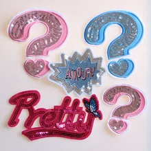 1 шт. Скажите Привет значок мультфильм блесток вышитые утюг на патч для одежды DIY полосатая одежда лоскутное наклейки пользовательские значки