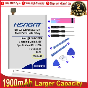 

HSABAT 0 Cycle 1900mAh Battery for LG BL-S9 High Quality Mobile Phone Replacement Accumulator