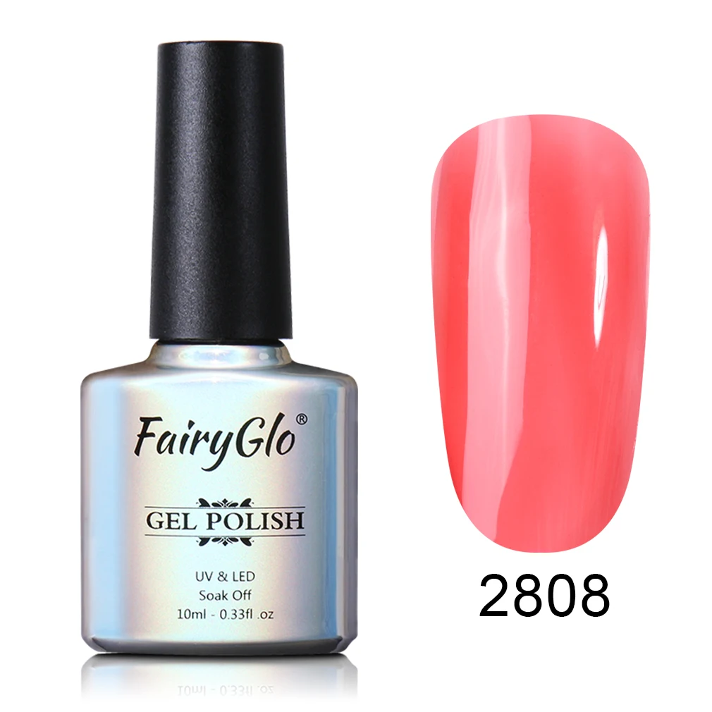 FairyGlo 10 мл полупрозрачный цветной УФ-гель для ногтей драгоценный камень стекло Гибридный лак для гель для дизайна ногтей лак маникюрный лак - Цвет: 2808