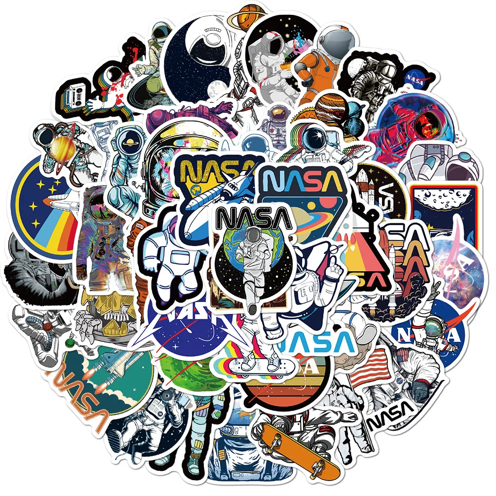 

Universe StickerSpace StickerAstronaut Sticker50PCSSpace Astronaut Cartoon Doodle StickerLuggage Laptop Sticker >8 years old