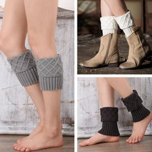 Женские зимние гетры, гетры, вязаный манжет для ботинок, вязаные гетры, носки