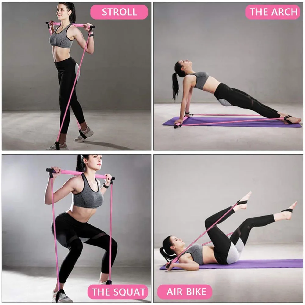 Barre De Pilates Portable, Kit De Barre D'entraînement, Bande De  Résistance, Traction, Corde De Yoga - Bandes Élastiques - AliExpress