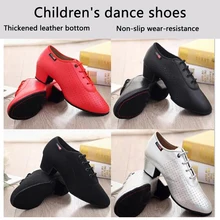 Men's Latin Dance Shoes Male Ballroom Tango Man dancing Shoes Heel 3CM Children's Boy's Shoes Dance Sneaker Jazz Shoes 18-27.5CM