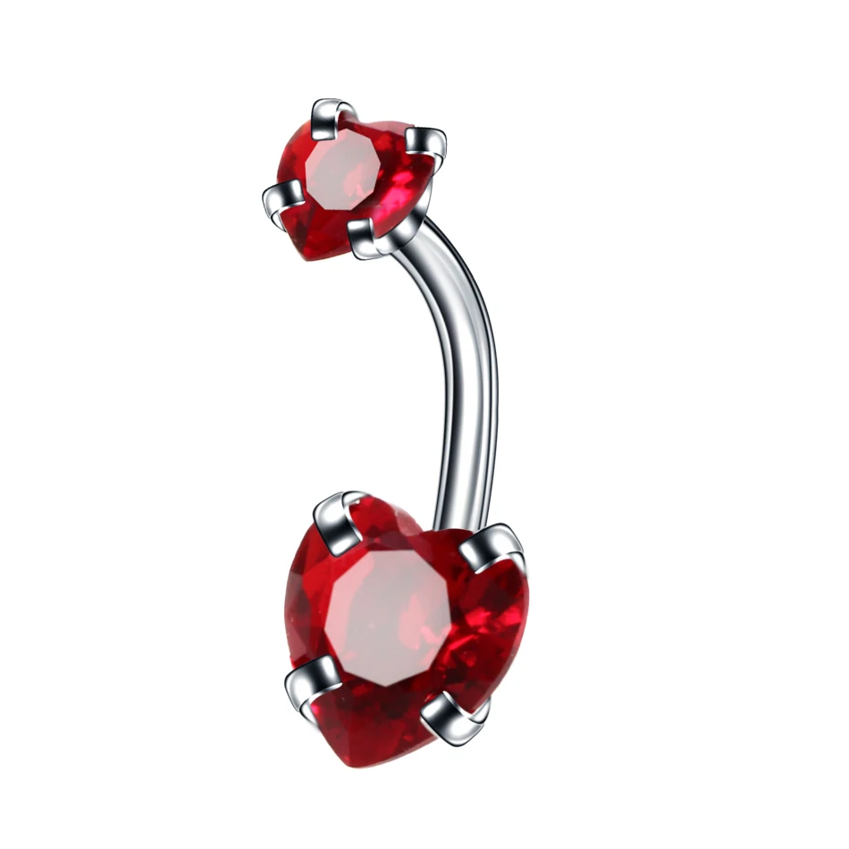 C red gem 1 шт./лот Циркон Кристалл пупка кольцо внутренняя и внешняя резьба дизайн стальной пупок пирсинг пупка Сексуальная Пирсинг Oreille - Окраска металла: C red gem